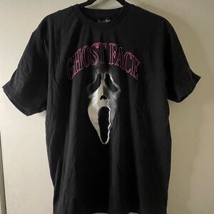 Bioworld Ghost Face Black Tee with Pink Accents